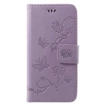 Imprint Butterfly Flower Magnetic Wallet PU- Stand för iPhone 7/8/SE (2020)/SE (2022)