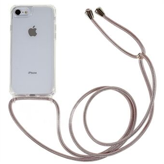 Bakfodral för iPhone 7 / iPhone 8 / iPhone SE 2020/2022, Fallskydd genomskinligt TPU+akryltelefonfodral med halsband
