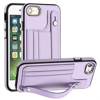 För iPhone SE (2020) / (2022) / 8 / 7 4,7 tum Stativfodral YB Läderbeläggning Series-5 korthållare TPU telefonskydd