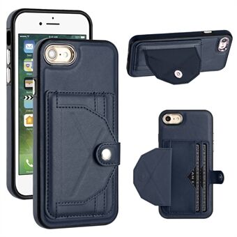 YB Leather Coating Series-4 för iPhone 7 / 8 / SE (2020) / SE (2022) Telefonfodral Korthållare Läderbelagt TPU-fodral