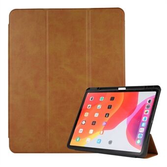 För iPad Pro  (2021) / (2020) / (2018) / iPad Air (2020) / (2022) Texture PU Leather Pen Slot Case Trifold Stand Auto Wake / Sleep Tablet Shell Cover