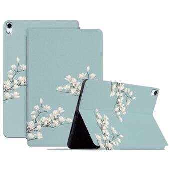 För Apple iPad Air (2020) / Air (2022) Automatisk väckning/sömnfunktion Blommönstertryckt tabletfodral Läder + TPU Folio Flip Protector med Stand
