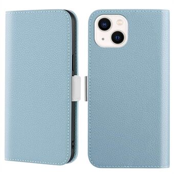 För iPhone 14  Litchi Texture Helkroppsskydd Candy Color Läder Magnetisk Stand Fodral med plånbok