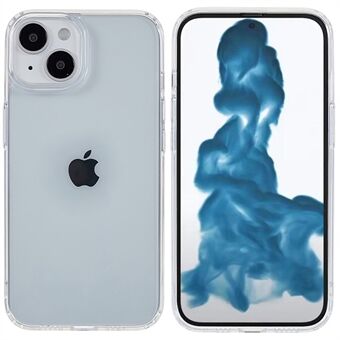 För iPhone 14  Mjuk TPU-ram + Hård akrylbaksida 1,5 mm Transparent Anti-dropp telefonfodral