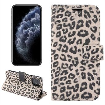 För iPhone 14  PU Läder Leopard Mönster Telefonfodral Flip Stand Plånbok Magnetlås Mobiltelefon Fallsäkert skal