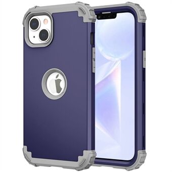 För iPhone 14  3-i-1 Slagtålig silikon + PC Hybrid Cover Thicken Corners Design Mobiltelefon Bakfodral