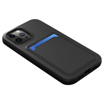 För iPhone 14 s slitstark dubbelfärgad hård PC-ram + rygg Mjuk TPU-mobiltelefonfodral med korthållare