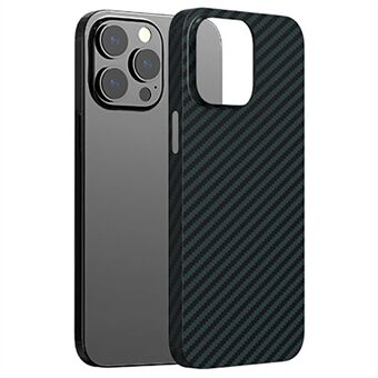 AZEADA Kevlar-serien för iPhone 14 , kolfibertextur hårt PC-telefonfodral Skyddande telefonbaksida