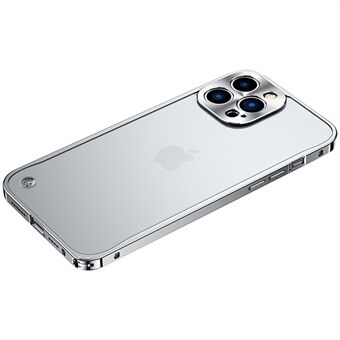 För iPhone 14 s skyddande smalt fodral PC+metalltelefonfodral Fullt skyddslinsskydd Telefonfodral med metalllås