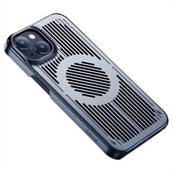 BÄNKAR För iPhone 14 Mobiltelefon Skyddsfodral Anti- Scratch Värmeavledning Ihåligt smartphoneskydd med magnetisk metallplåt