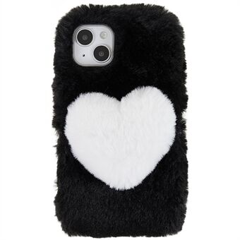 För iPhone 14 Love Heart Design Fluffig Plysch Mjuk TPU-telefonfodral Anti Scratch