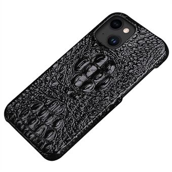 Hårt PC äkta läderfodral för iPhone 14 Anti-Fall telefonfodral Crocodile Texture Skyddsfodral