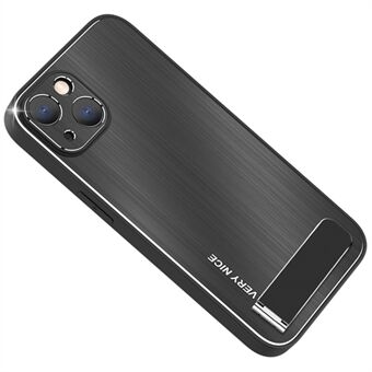 Stativfodral för iPhone 14, TPU med borstad yta + fallsäkert skyddande telefonfodral av aluminiumlegering