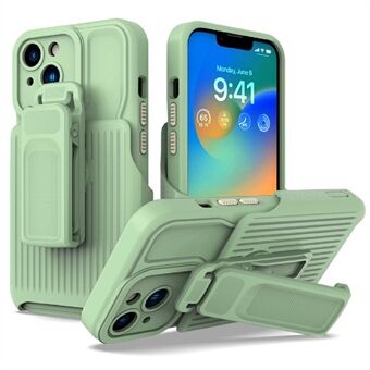 Explorer-serien för iPhone 14 Avtagbar bakre klämma Kickstand Telefonfodral PC + TPU Stötsäkert Hybrid Cover