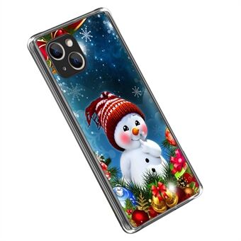 För iPhone 14 Christmas Series Mönsterutskrift Mjuk TPU-telefon Skyddsfodral baktill