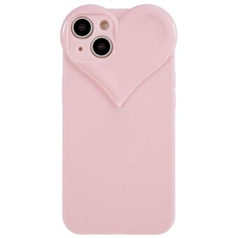 För iPhone 14 Anti-fingeravtryck TPU Mjukt Mobilfodral Hjärtformat kameraskydd Telefonskydd