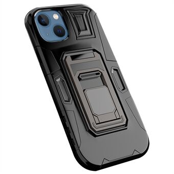 För iPhone 14 Anti-dropp telefonfodral TPU + PC-telefonskydd Kickstand Inbyggd magnetisk metallplåt