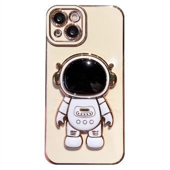 För iPhone 14 Cartoon Astronaut Kickstand TPU telefonfodral Galvaniserat Fallsäkert skal