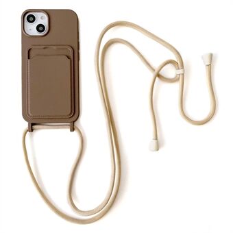 Skyddsfodral för iPhone 14 Fodral Anti-fall flytande silikon telefonskydd med kortplats, rem