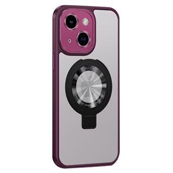 För iPhone 14 Magnetisk Kickstand-fodral Kompatibel med MagSafe TPU+PC gummibelagt matt telefonskal