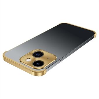 För iPhone 14 Aluminiumlegering Glas Lens Guard Frameless Bumper Mobiltelefon Skal