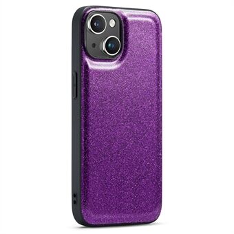 DG.MING för iPhone 14 Fall-säker glitter PU-läderbelagd PC+TPU-telefonfodral