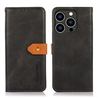 KHAZNEH för iPhone 14 Pro s telefonskyddsstativ Funktionsskydd Stand läder Flip Wallet Mobiltelefonfodral med spänne