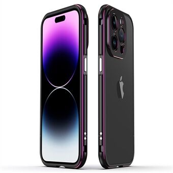 Metal Slim Frame Case för iPhone 14 Pro Stötsäkert Bumper Case Anti-Drop No-Back Skyddsfodral med kameralinsskydd