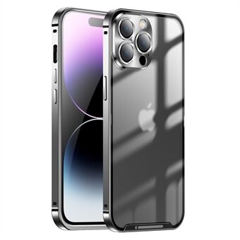 För iPhone 14 Pro Matt telefonfodral med stötfångarram i aluminiumlegering Anti Scratch med kameralinsskydd i metall