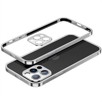 För iPhone 14 Pro Telefonskyddsfodral i aluminiumlegering + kameralinsskydd Galvaniserad metallram