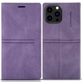 För iPhone 14 Pro s plånboksfodral i PU-läder Magnetisk Autoabsorberad Fullt skydd Mobiltelefonskal med Stand