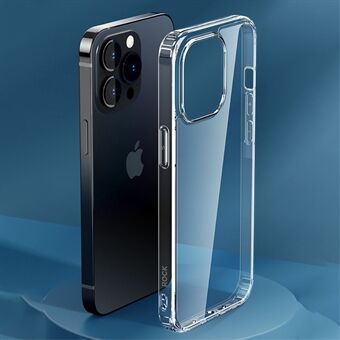 ROCK Stötsäkert telefonfodral för iPhone 14 Pro  Transparent bakskal TPU+PC Anti-Fall Slim Case