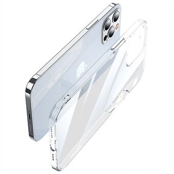 SULADA Crystal Series för iPhone 14  PC+TPU Transparent Stötsäker Anti-fall metallknappdesign Telefonfodral