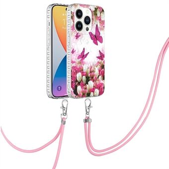 YB IMD Series-15 för iPhone 14 Pro s telefonfodral 2,0 mm TPU krockkuddar Skydd Dual-layer IMD IML Anti-Drop Back Cover - BK009