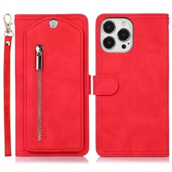 För iPhone 14 Pro Roterande sminkspegel Telefonskydd Stand PU-läder plånboksställ