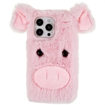 För iPhone 14 Pro Soft Plysch telefonfodral Söt Cartoon Pig Design TPU skyddande bakstycke