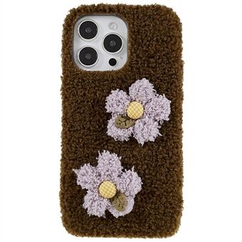 För iPhone 14 Pro Flower Decor Fluffy Phone Bakfodral Mjuk TPU Anti- Scratch Anti-dropp skal