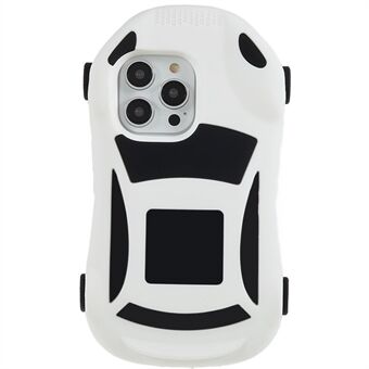 För iPhone 14 Pro racingbilsformat telefonfodral med 4 remskivor Silikon Kollisionsbeständigt skyddande skyddsleksak