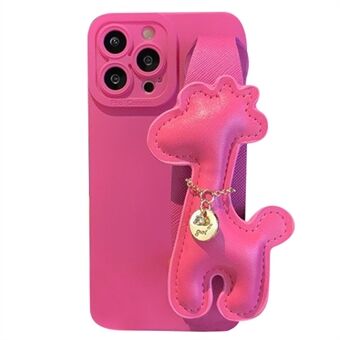 Fallsäkert TPU-telefonfodral för iPhone 14 Pro, repskyddande Scratch med giraffarmband