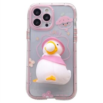3D Squishy Duck Decor TPU-fodral för iPhone 14 Pro, Noctilucent Luminous Protective Phone Cover