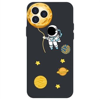 Cartoon Astronaut Planet Pattern Fodral för iPhone 14 Pro, droppsäkert flexibelt TPU bakskal