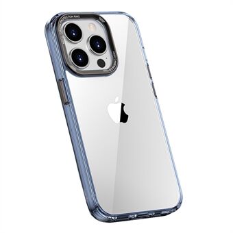 Ming Series Transparent Telefonfodral för iPhone 14 Pro, Mobiltelefonbaksida med metalllinsram