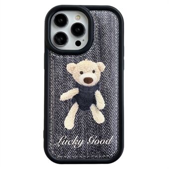 För iPhone 14 Pro Bomullsdyna Bear Skyddande Anti-dropp smartphonefodral Anti- Scratch telefonskal