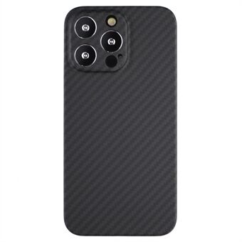 För iPhone 14 Pro Mobiltelefon Skyddsfodral, Fallbeständig Exakt Cutout Carbon Fiber Texture Aramid Fiber Bakfodral - Mattsvart