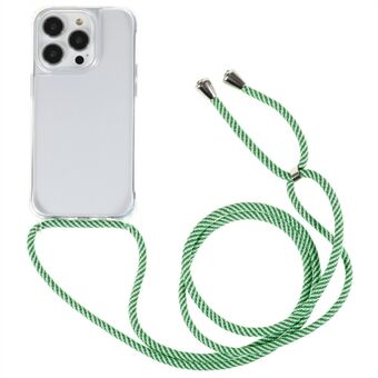 Mobilfodral för iPhone 14 Pro, TPU+akryl skyddande telefonfodral med rem