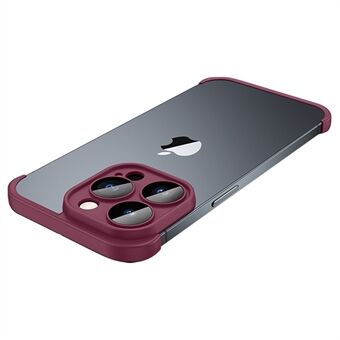 Metallbumperfodral för iPhone 14 Pro , linsskydd med smal ram Stötabsorberande telefonskydd utan ryggplatta