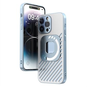 R-JUST SJ55 för iPhone 14 Pro TPU+PC+Bakskydd i metall ihåligt magnetiskt anti-fall telefonfodral Kompatibel med MagSafe