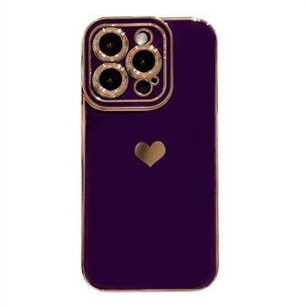 För iPhone 14 Pro telefonfodral Galvanisering Side Love Heart Mjukt TPU telefonfodral