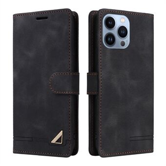 007-serien för iPhone 14 Pro PU-lädertelefonfodral Skin-touch Drop-proof Stand Shell med plånbok