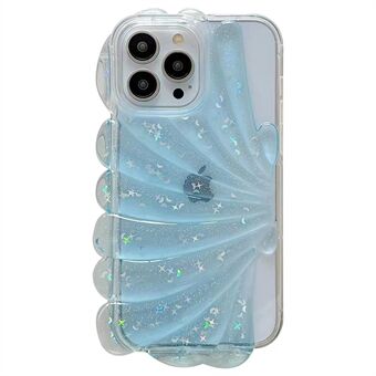 För iPhone 14 Pro Epoxi Personlig TPU Mobiltelefonfodral Sea Shell Glitter Star Design Cover
